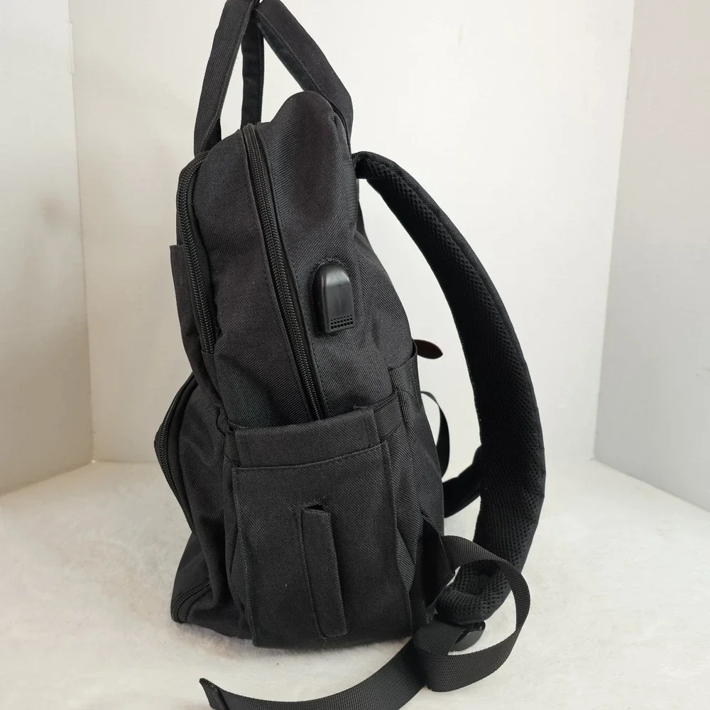 Matein Lunch Backpack with Insulated Cooler Compartment Black Laptop Bag USB